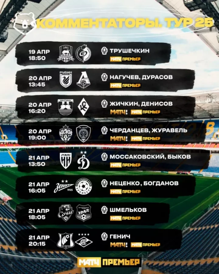 Календарь игр зенита по футболу 2023